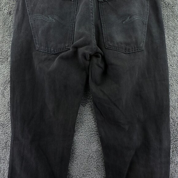 Nudie Jeans Off Beat Black Cotton Straight Cut Denim Button Fly Adult Men - Picture 13 of 16